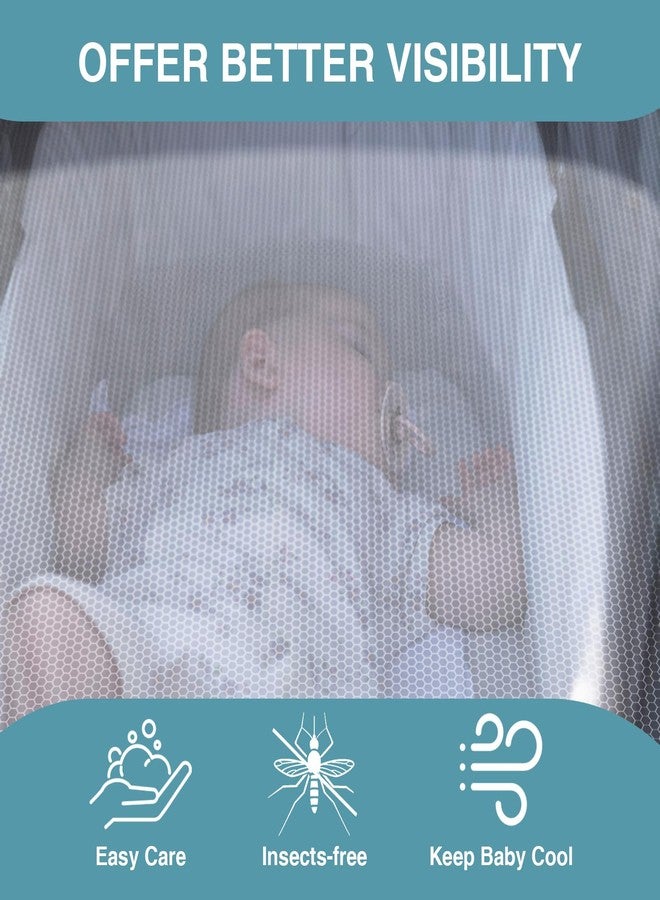 URZGU Baby Mosquito Net for Stroller, Perfect Bug Net for Strollers, Bassinets, Cradles, Playards, Pack N Plays and Portable Mini Crib, Baby Insect Netting Cover, White - Image 5